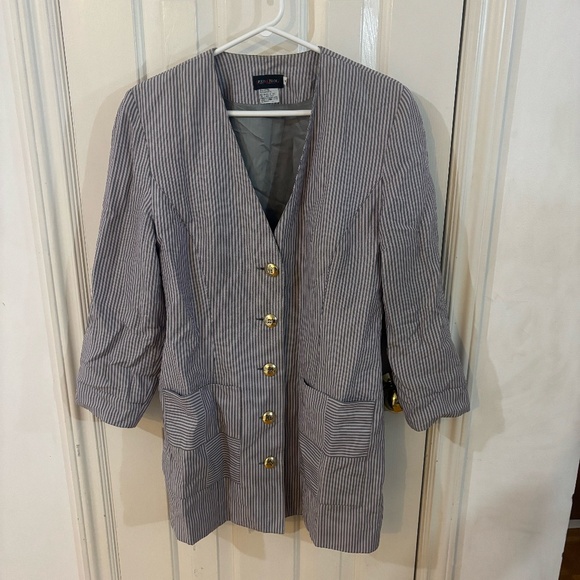 vintage pink and grey oversized 80s blazer * accepting offers - Picture 1 of 7